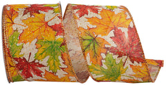 2.5" Multicolor Leaf Ribbon