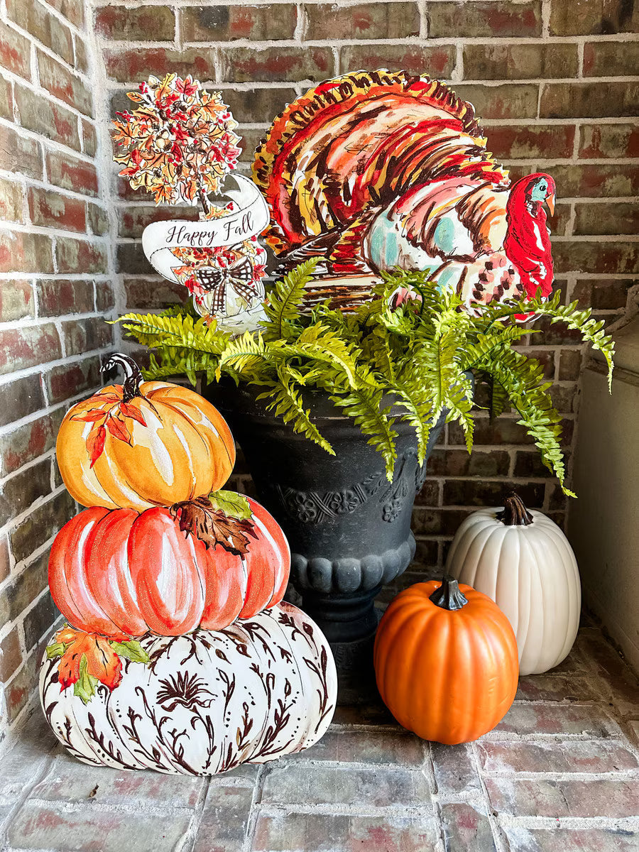 24" Beck's Fall Pumpkin Stack