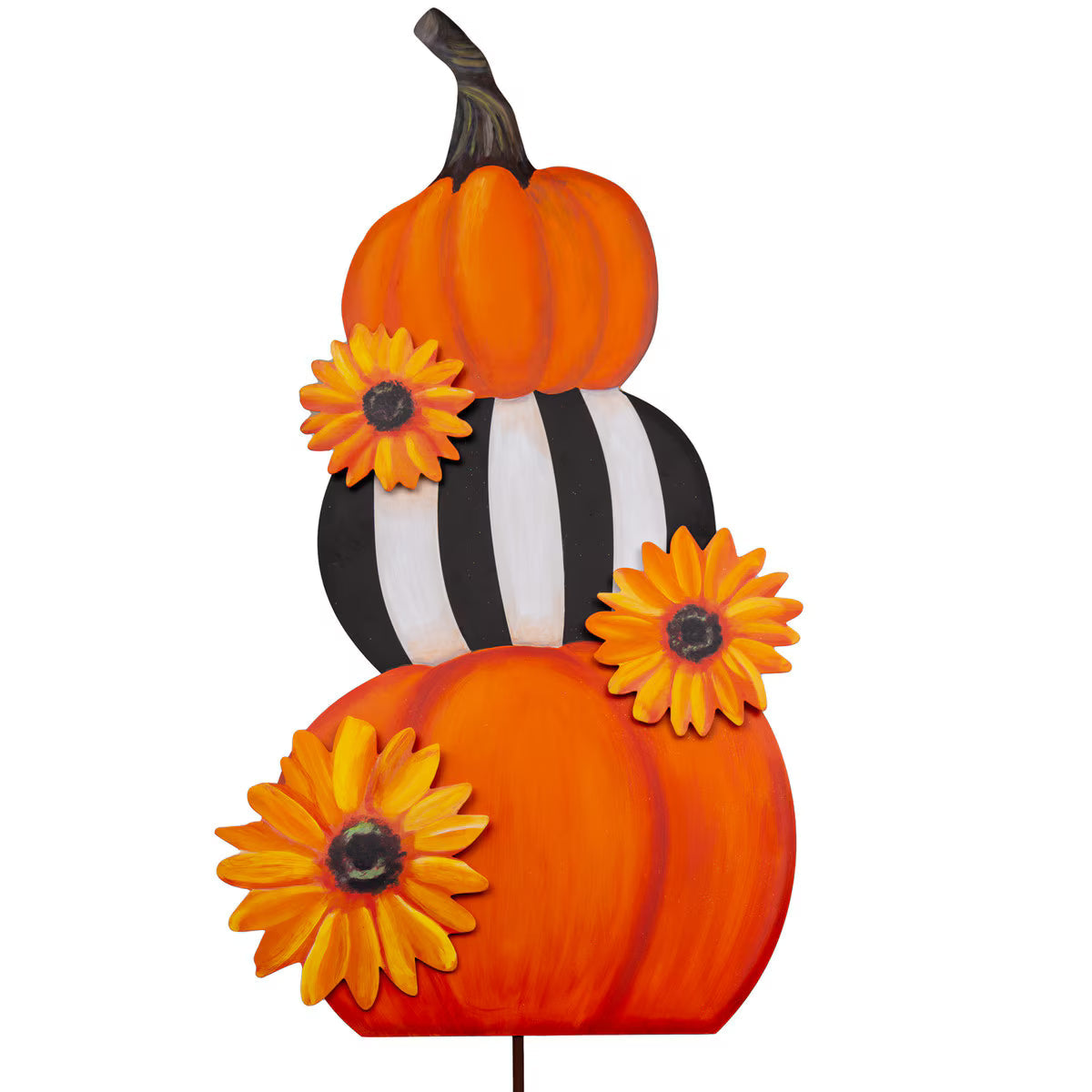 29" Pumpkin Sunflower Stack