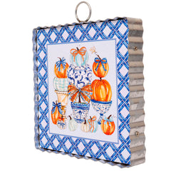 7" Blue Pumpkin Topiary Charm