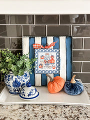 7" Blue Pumpkin Topiary Charm