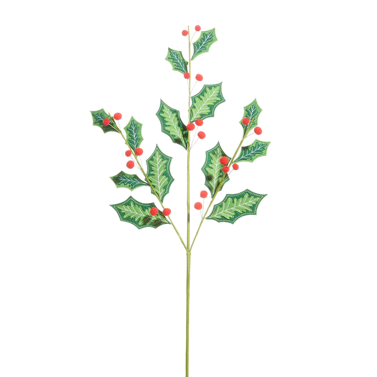 27" Holly Berry Felt Spray
