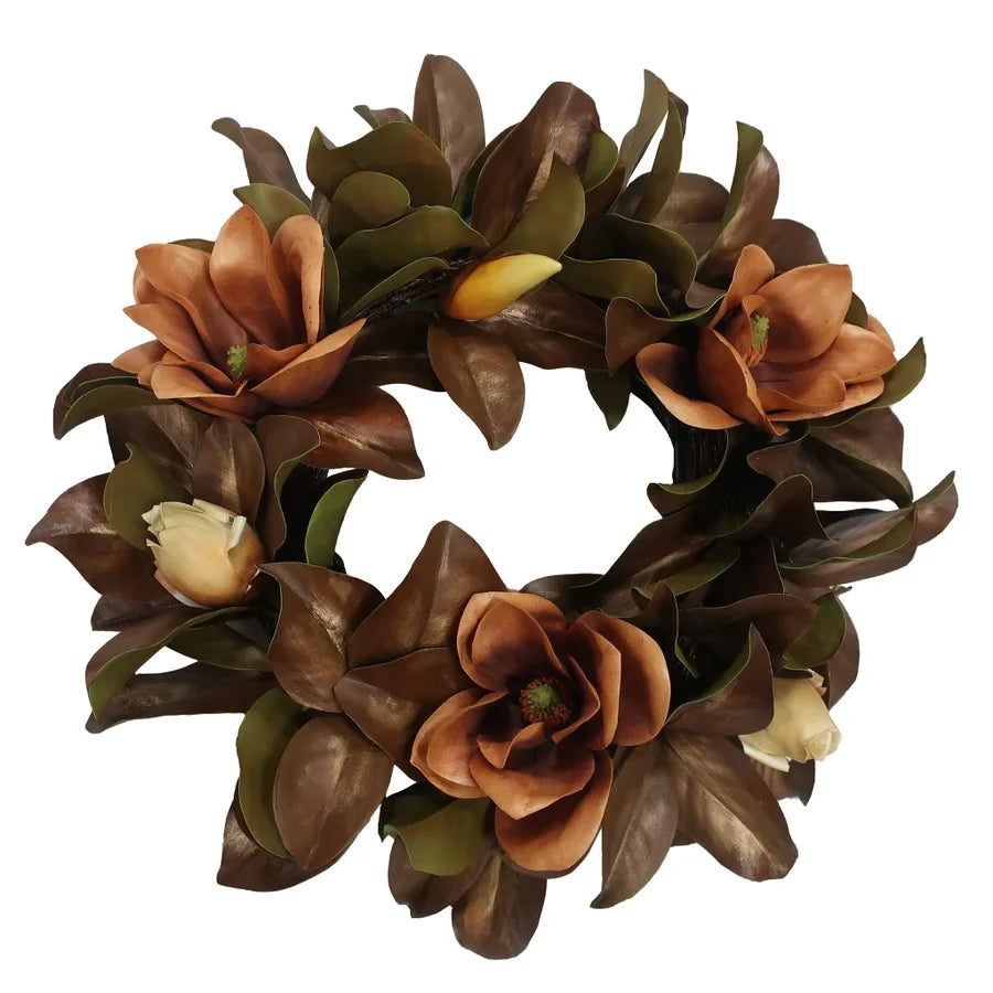 24" Fall Magnolia Wreath