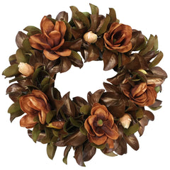 36" Antique Brown Magnolia Wreath