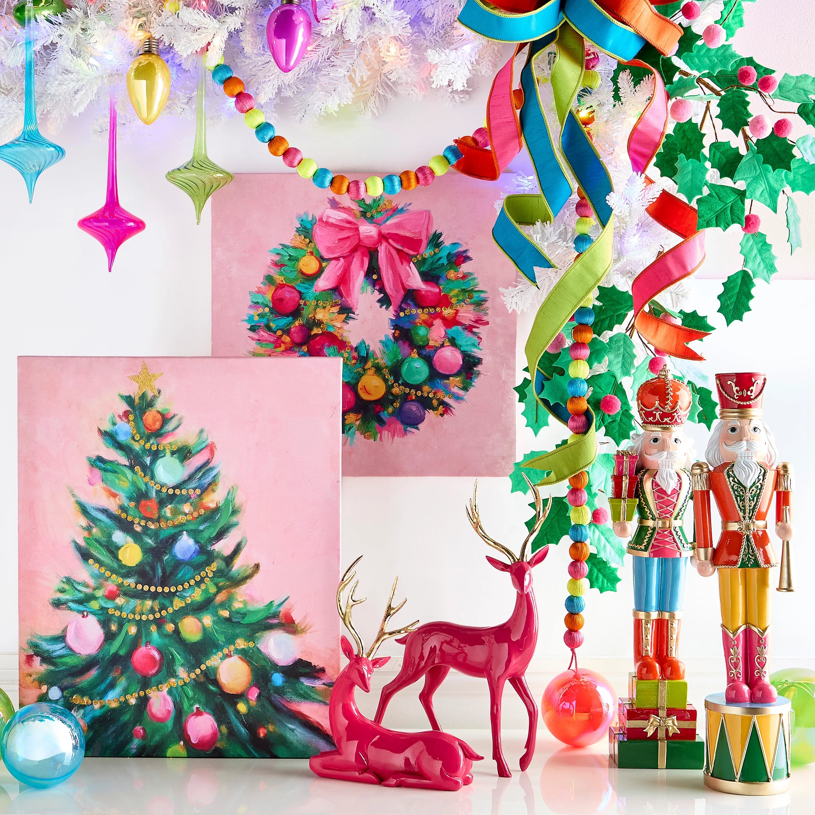 5' Neon Yarn Beaded Garland