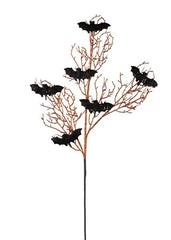 29" Glittered Wild Twig and Bat Spray