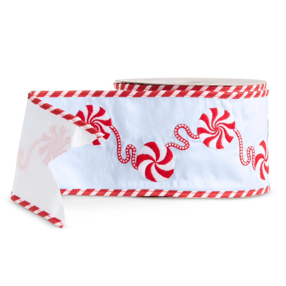 4" Blue Peppermint Ribbon