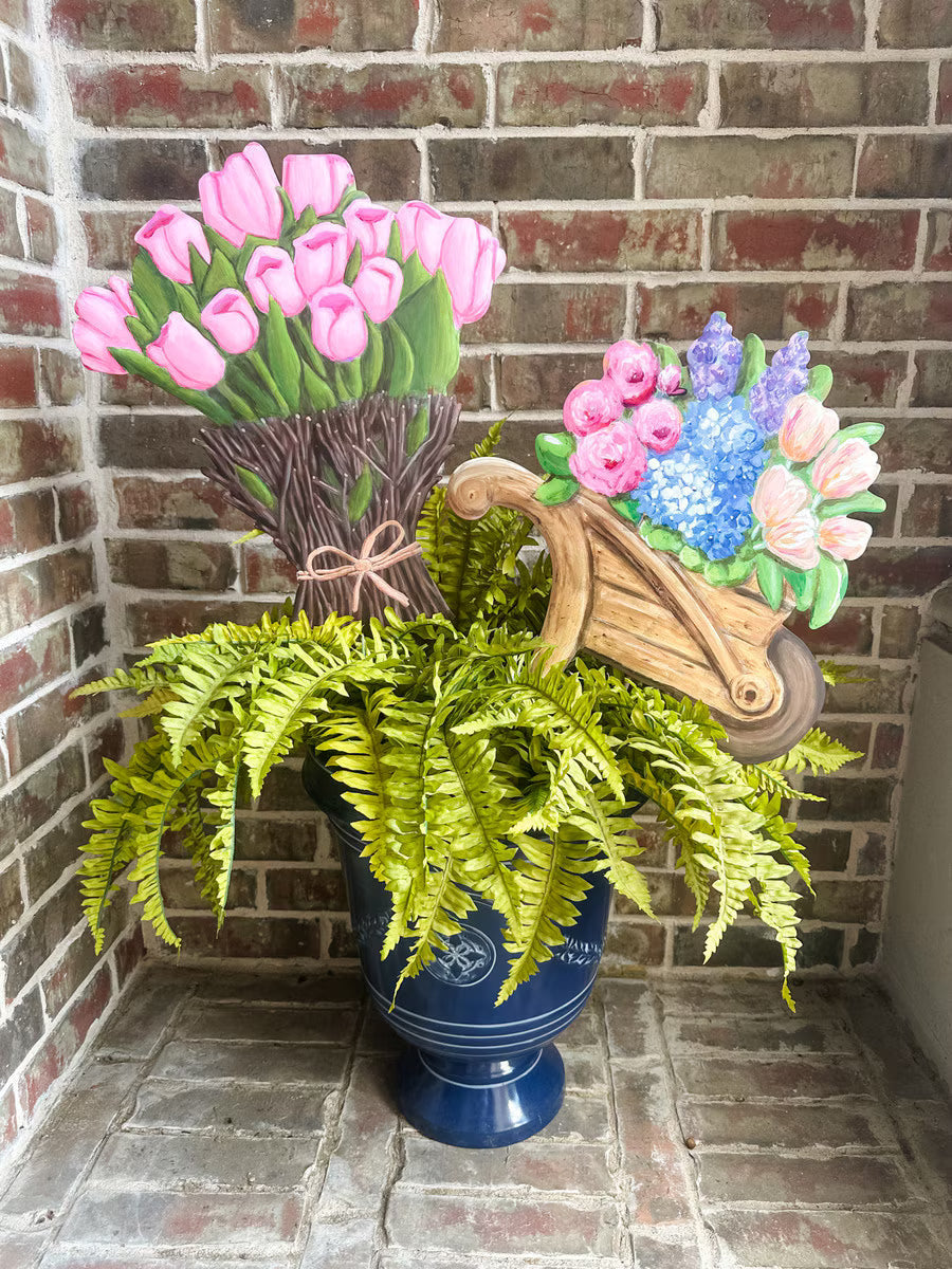 16" Wheelbarrow of Flowers