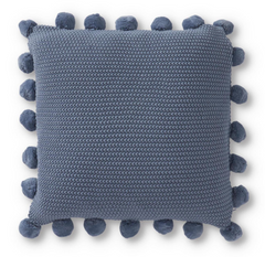 20" Knit Pillow with Pompoms