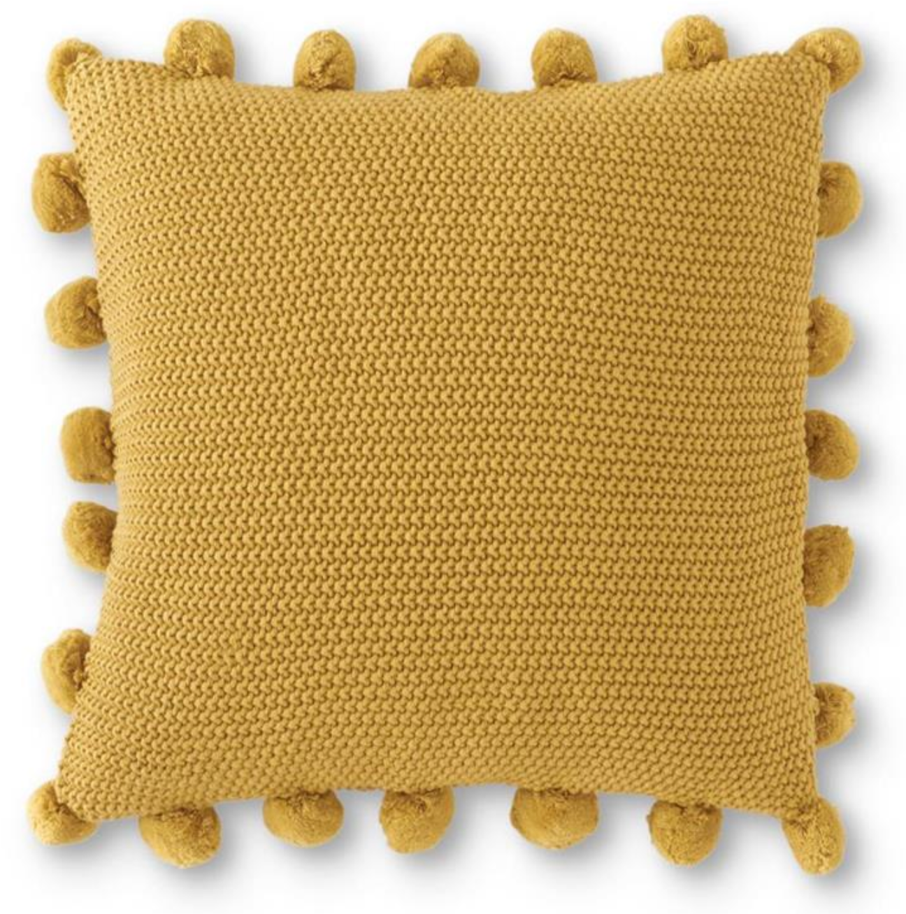 20" Knit Pillow with Pompoms