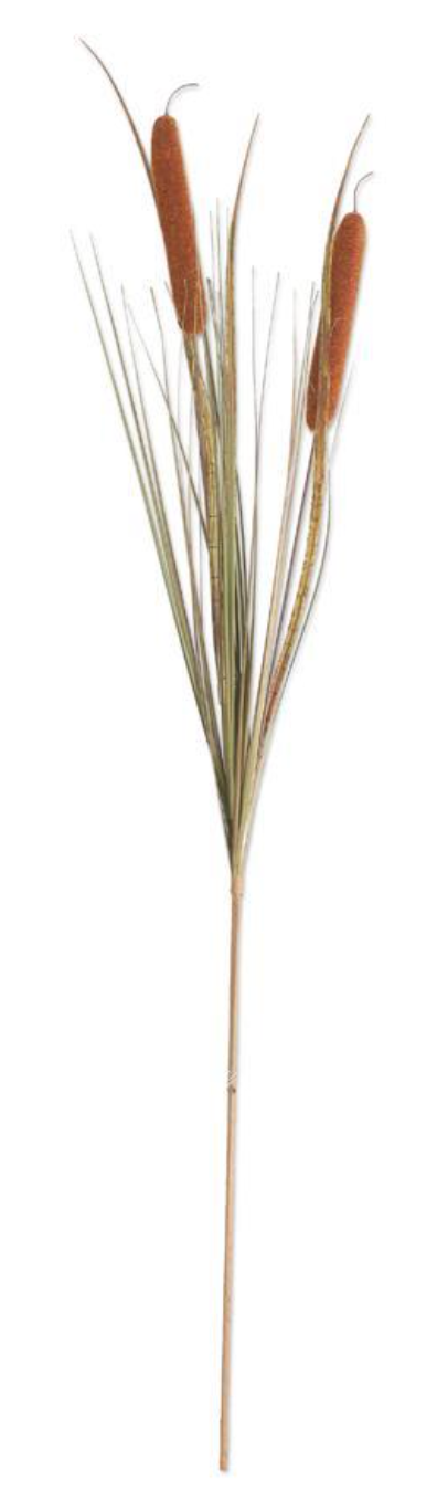 43" Light Brown Double Cattail Spray