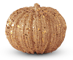 4" Orange Glitter & Sequin Pumpkin