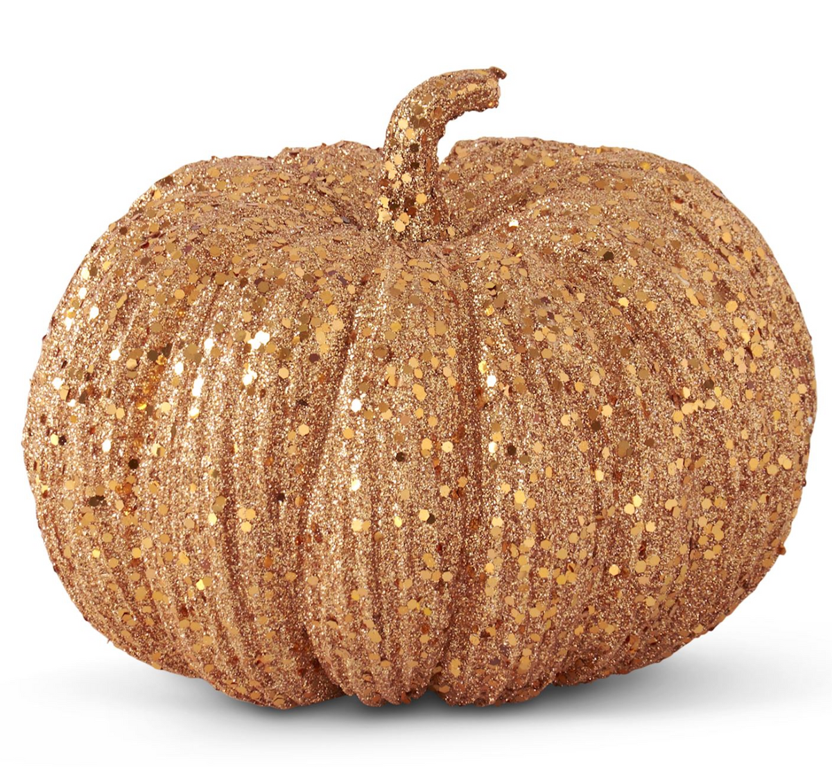 8" Orange Glitter & Sequin Pumpkin