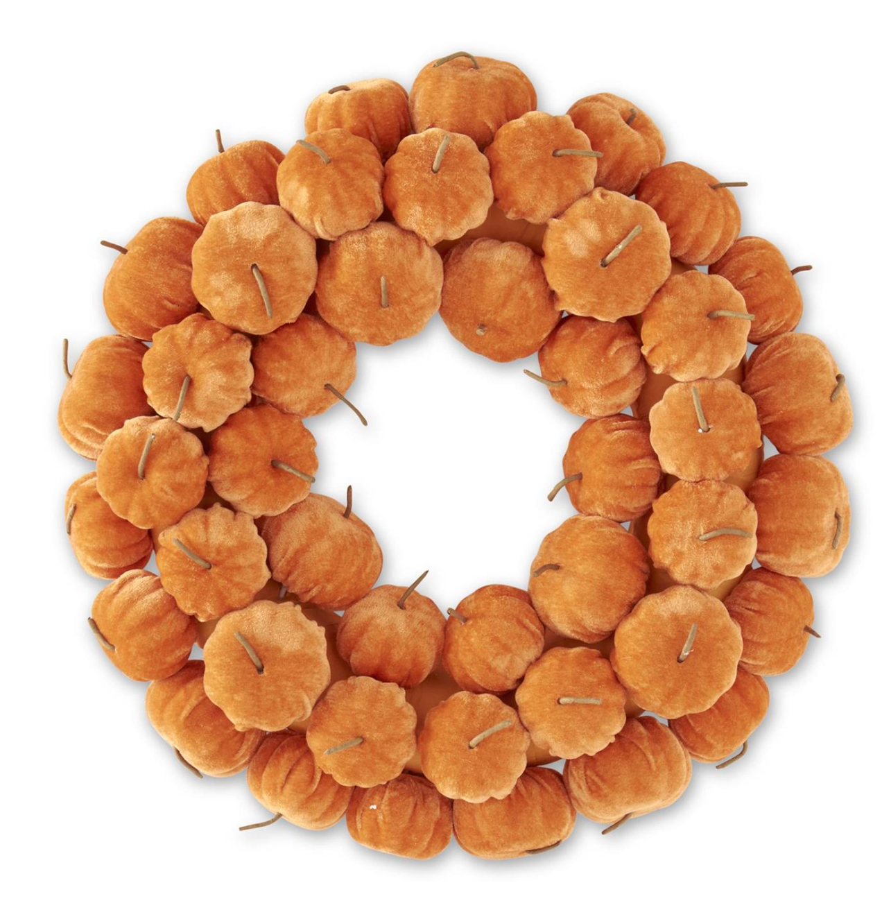 18" Velvet Pumpkin Wreath (Sold Separately)