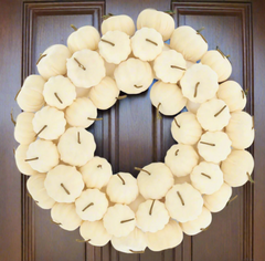 18" Velvet Pumpkin Wreath (Sold Separately)