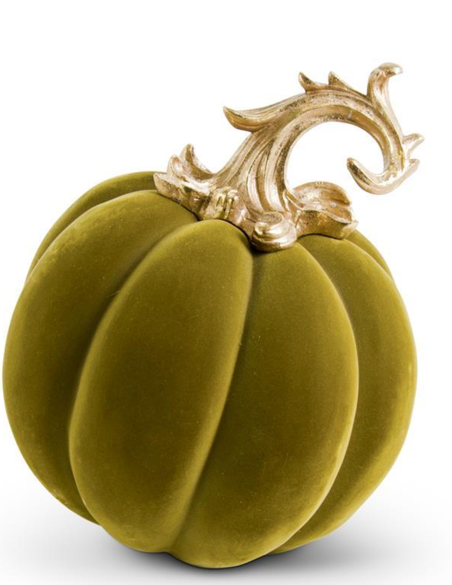 12" Velvet Pumpkin with Gold Filigree Stem (Sold Separately)