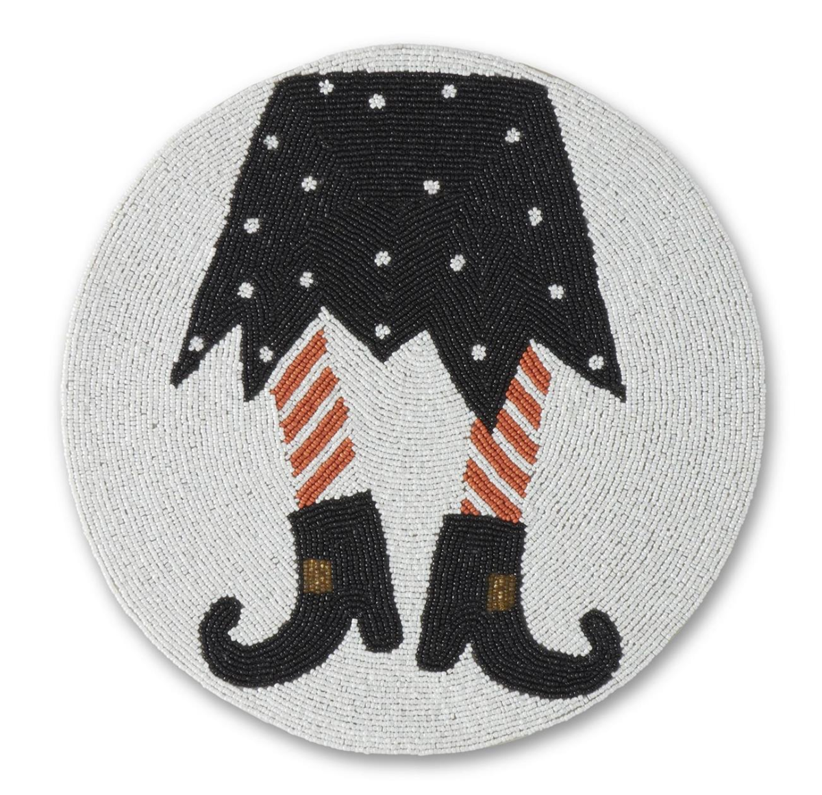 15" Handcrafted Beaded Witch Boots Placemat
