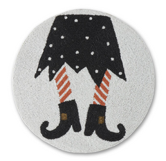 15" Handcrafted Beaded Witch Boots Placemat