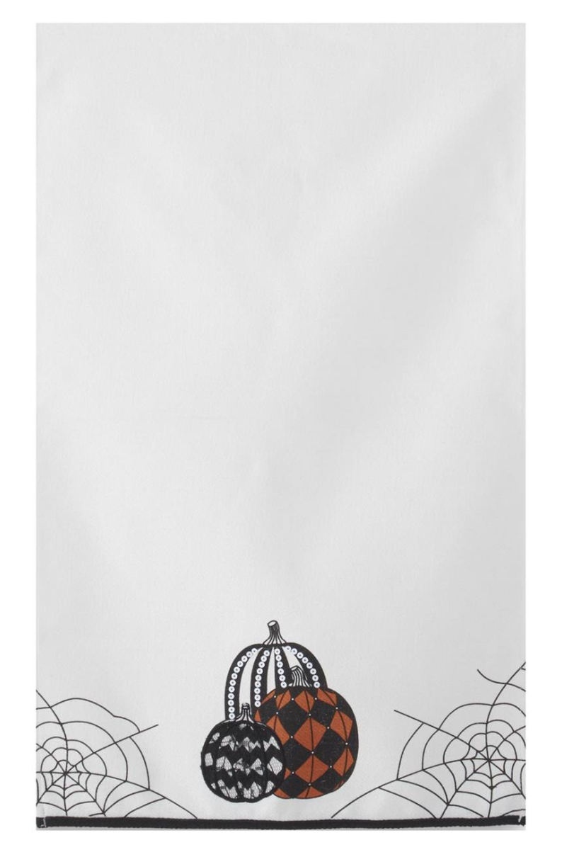 28" White Pumpkin Hand Towel