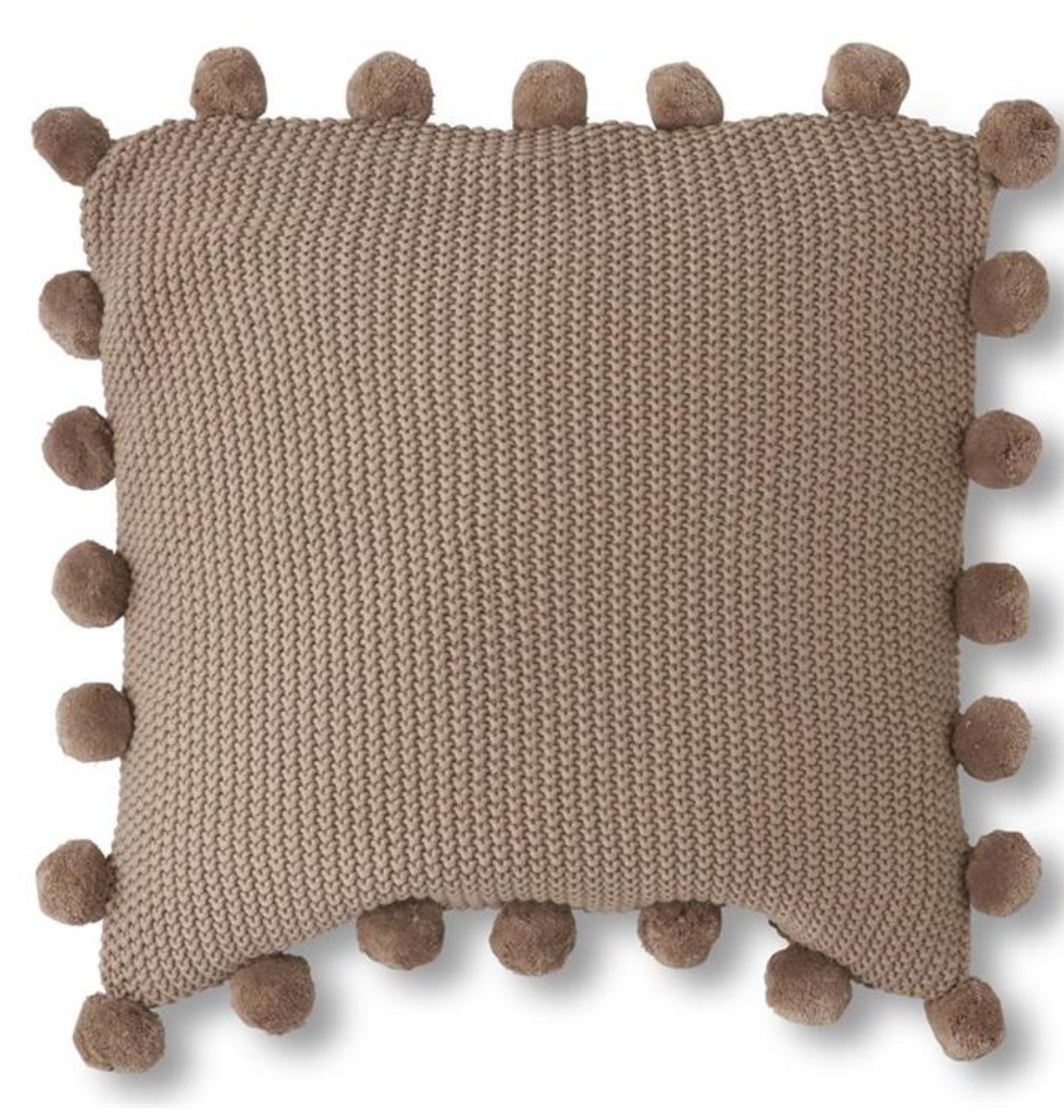 20" Knit Pillow with Pompoms