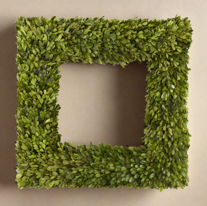 24" Square Boxwood Wreath