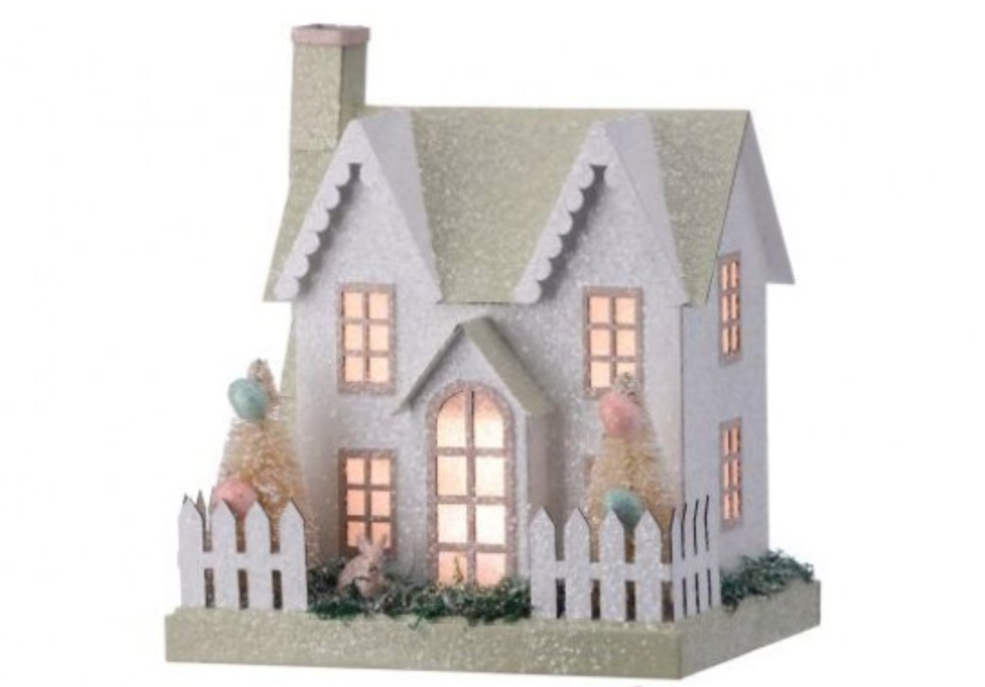 8" Lighted Easter House (Sold Separately)