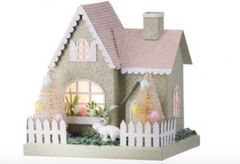 8" Lighted Easter House (Sold Separately)
