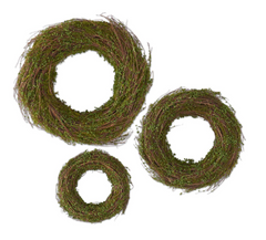 10"-19.5" Twig & Moss Leaves Wreath (Sold Separately)