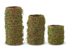 7.5"-16.5" Twig & Moss Leaves Vases (Sold Separately)