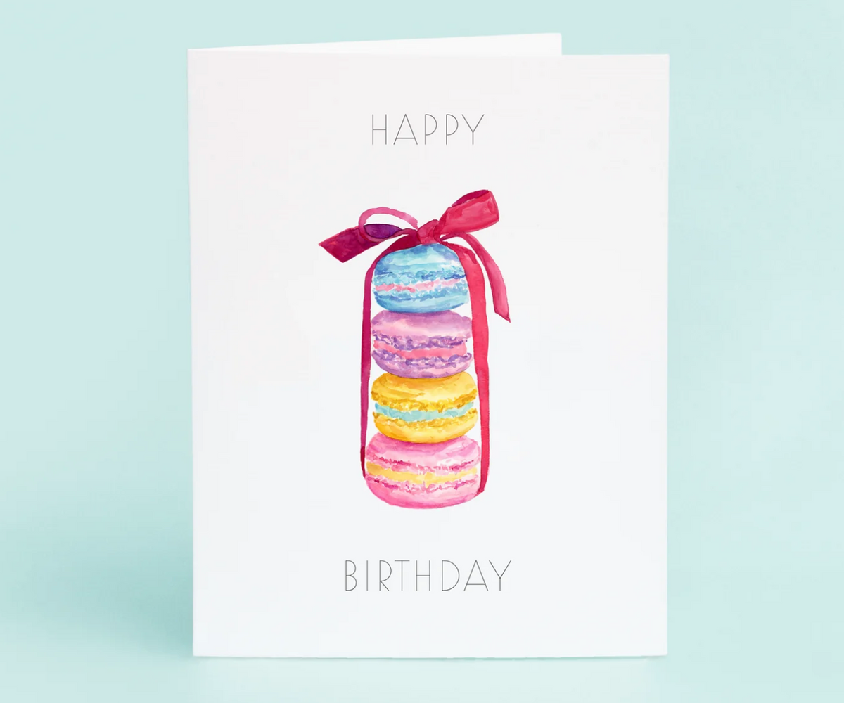 "Happy Birthday" Macarons with Ribbon