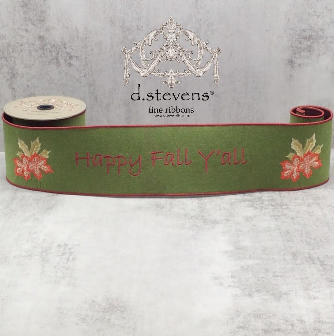 4" "Happy Fall Y'all" Ribbon