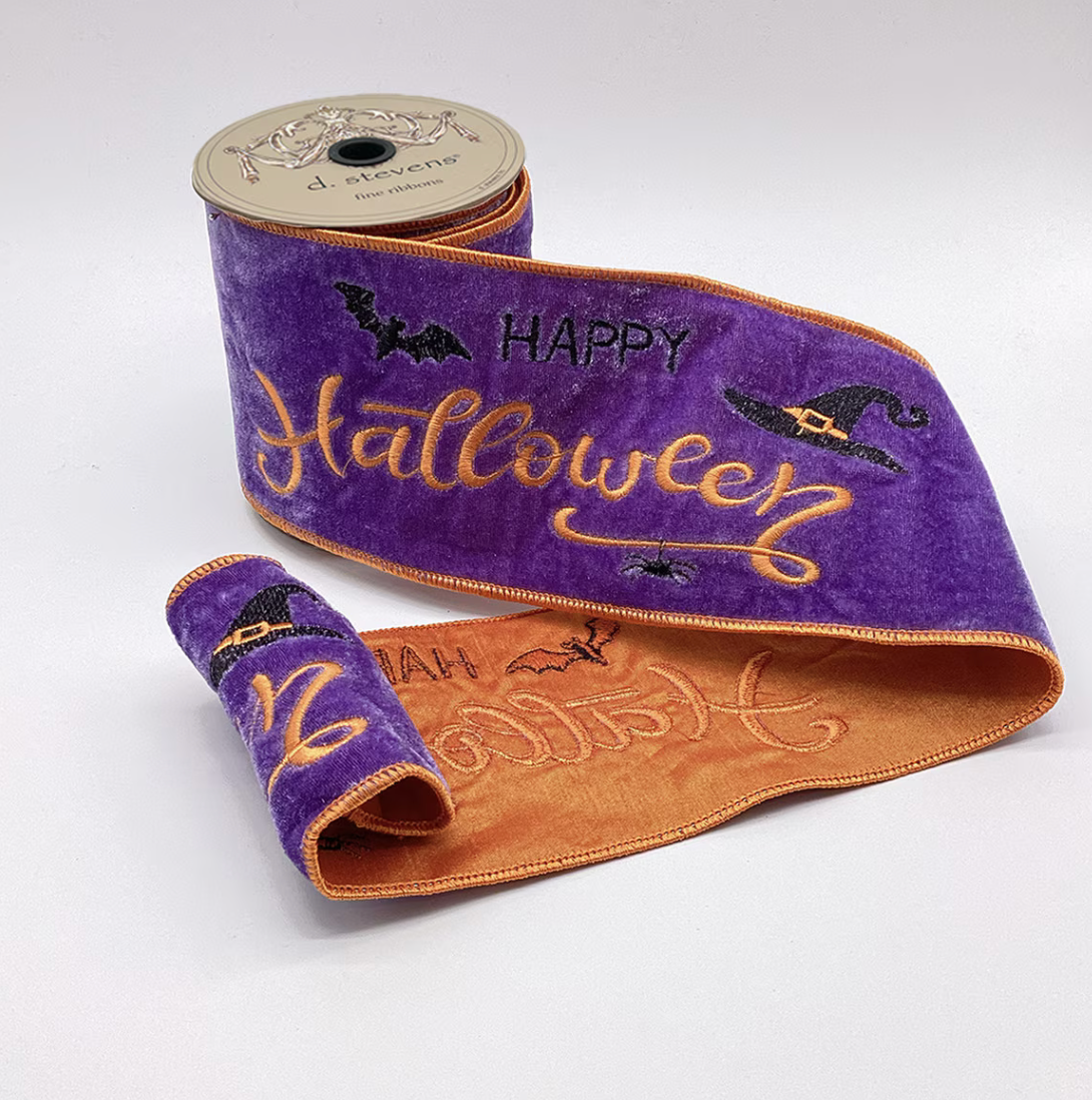 4" "Happy Halloween" Ribbon