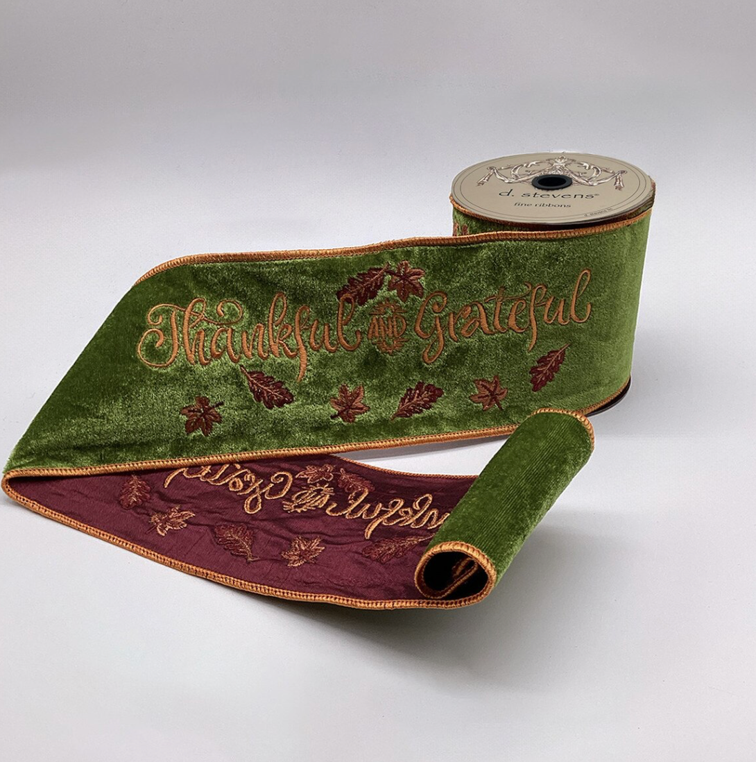 4" "Thankful and Grateful" Ribbon