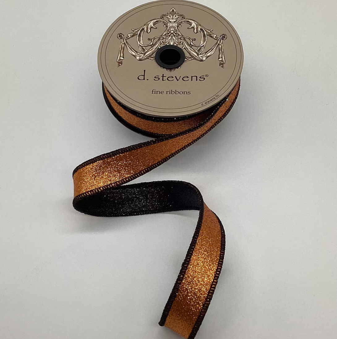 1" Glitter Black Edge Ribbon (Sold Separately)