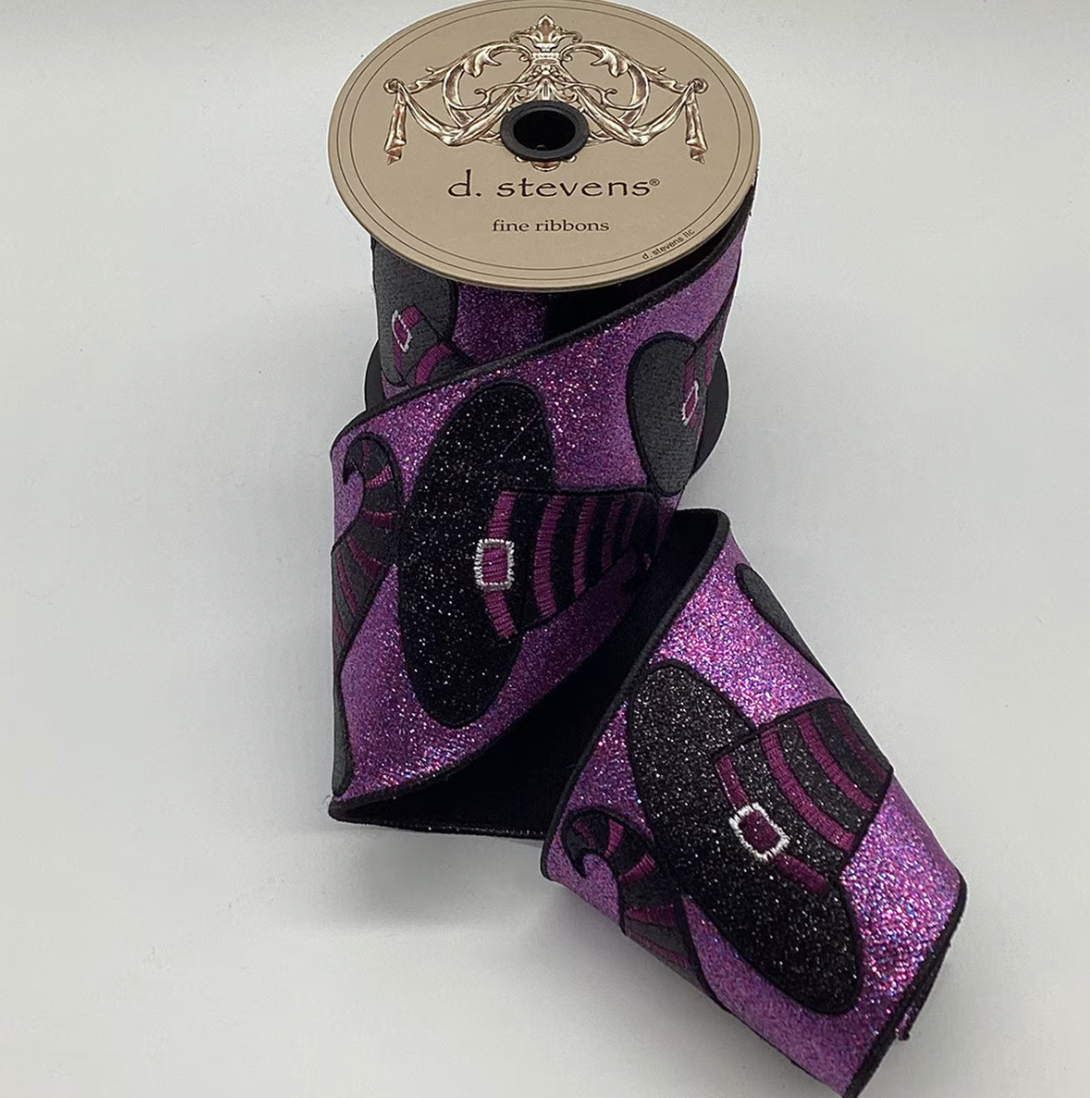 4" Glitter Witch Hat Ribbon