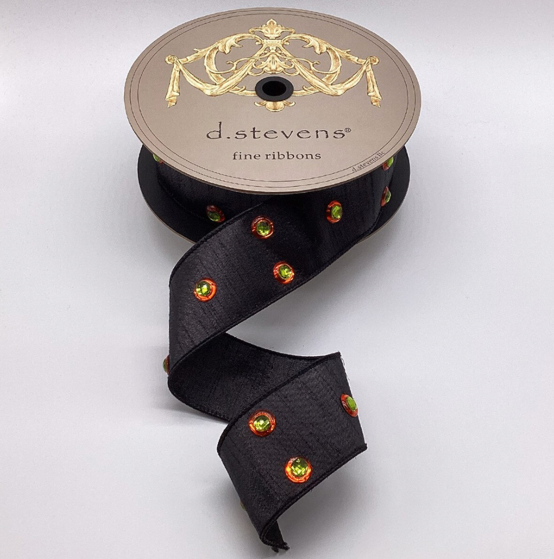 2.5" Metallic Dupioni Jewel Center Trim Ribbon (Sold Separately)