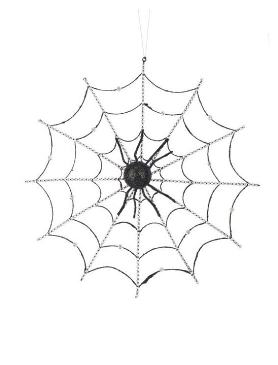 15" Rhinestone Spider Web with Spider