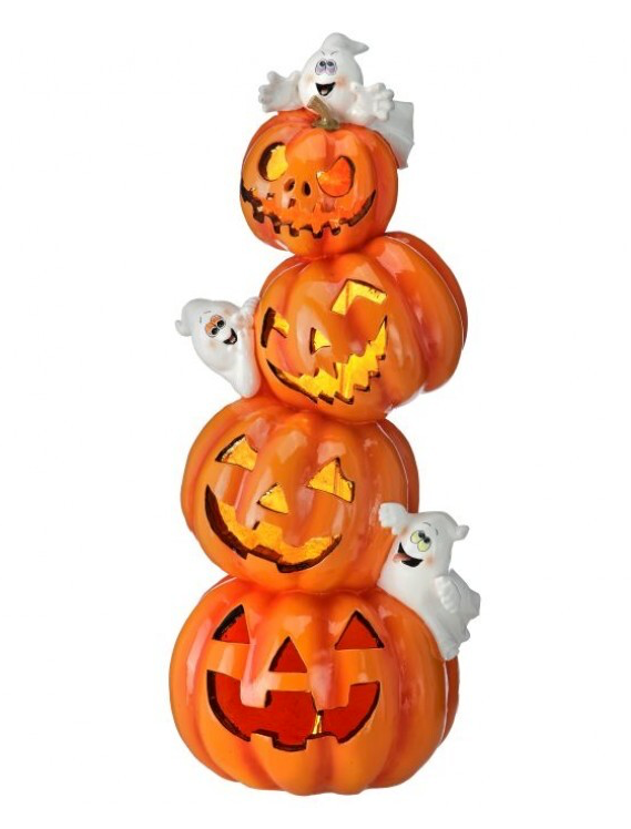 28" LED Pumpkin Stack with Ghosts