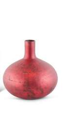 Antique Red Matte Glass Bottle Vases (Sold Separately)