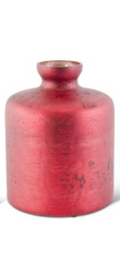 Antique Red Matte Glass Bottle Vases (Sold Separately)