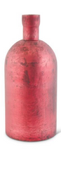 Antique Red Matte Glass Bottle Vases (Sold Separately)