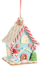 4.75" Lighted Mini Gingerbread House Ornament (Sold Separately)