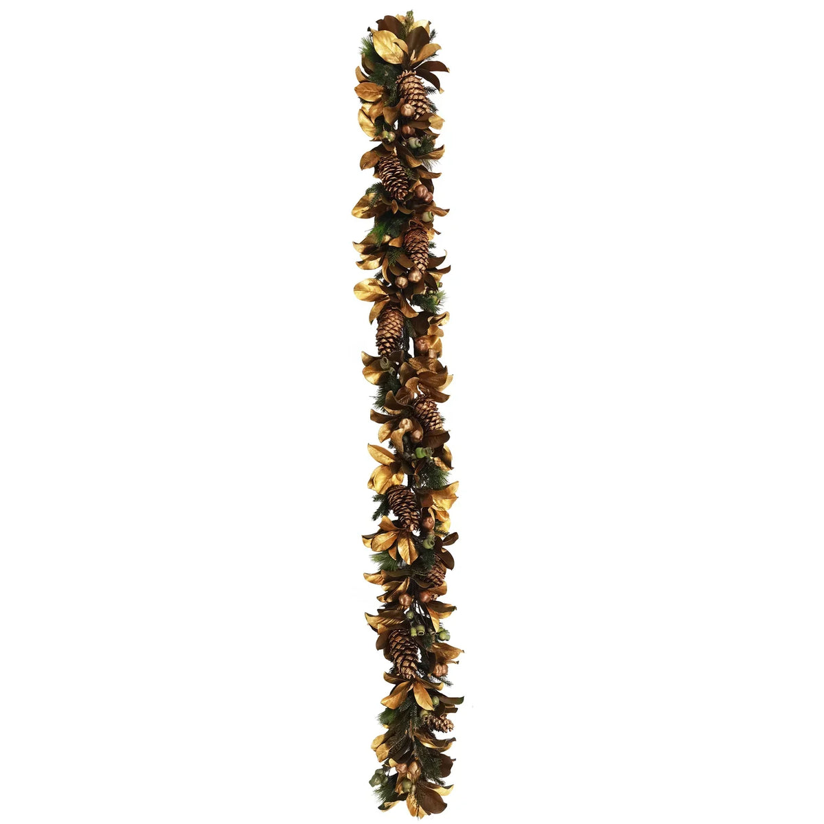 9' Golden Deluxe Magnolia Garland