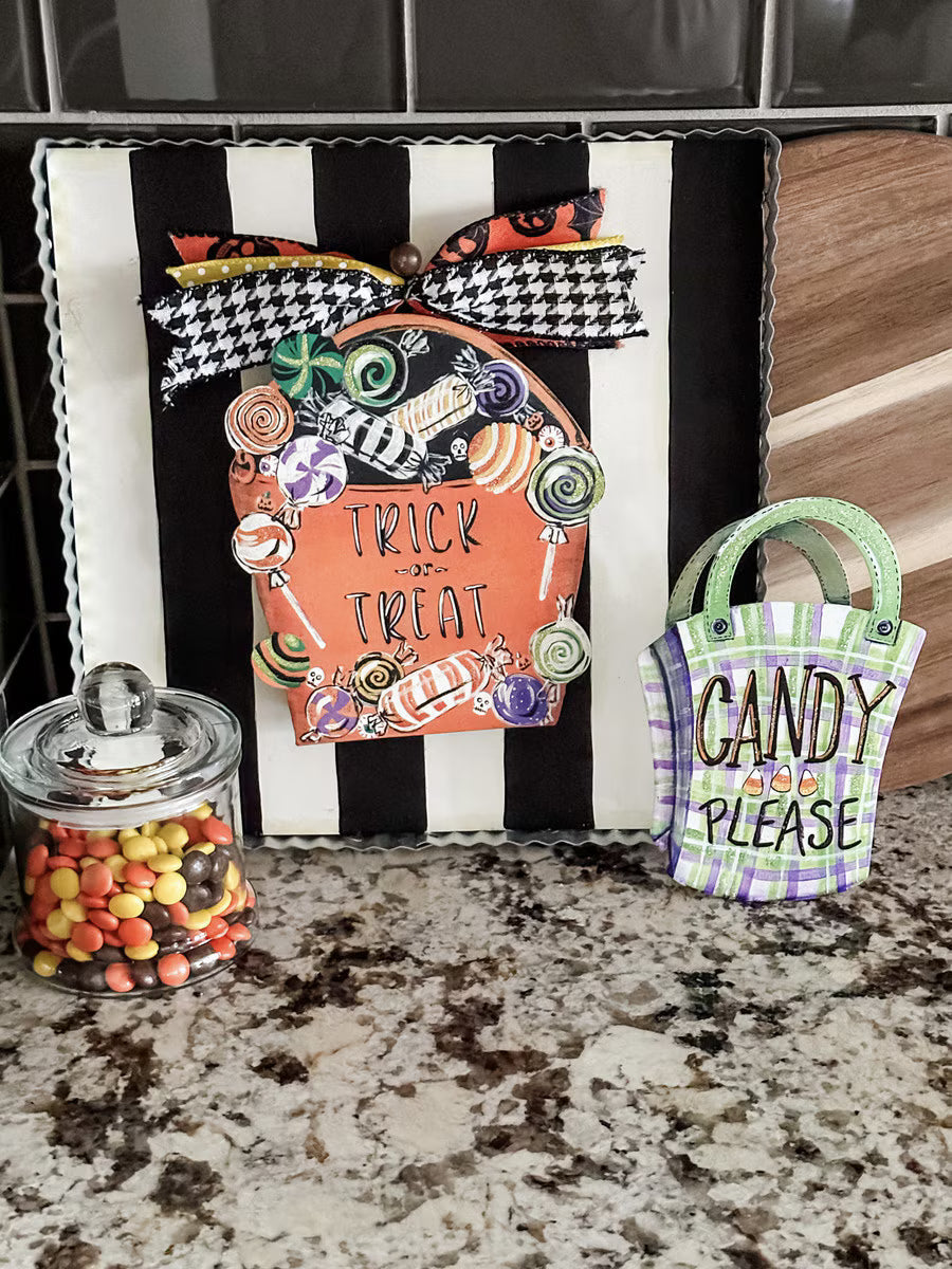 12" Black & White Striped Display Board