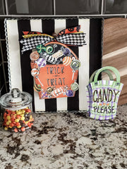 12" Black & White Striped Display Board
