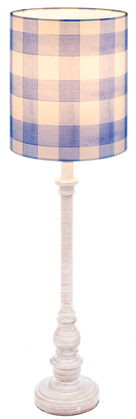 24" Blue Gingham Buffet Lamp