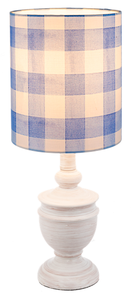 15" Blue Gingham Buffet Lamp