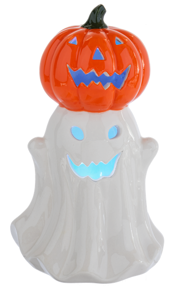 8.5" Ghost with Pumpkin Figurine