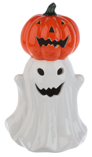 8.5" Ghost with Pumpkin Figurine